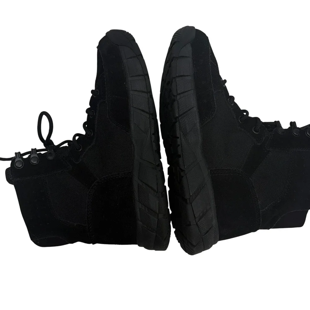 Free Soldier Tactical Black Suede Nylon Combat Boots ACC0006 Mens 7 / Womens 8.5